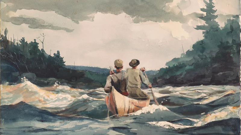 Winslow Homer — Canoë dans les rapides