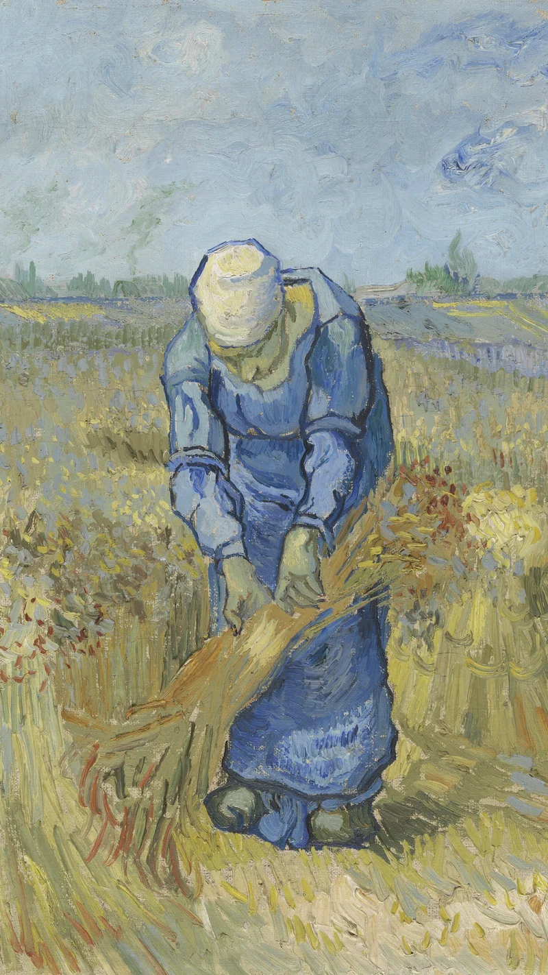 Vincent van Gogh — Peasant Woman Binding Sheaves (after Millet)