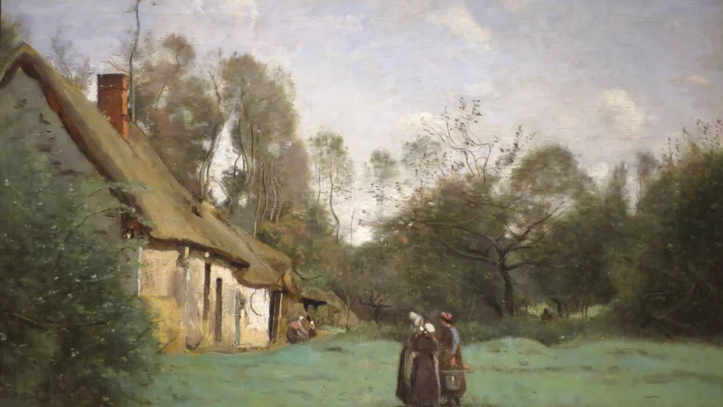Jean-Baptiste Camille Corot — Thatched Cottage in Normandy