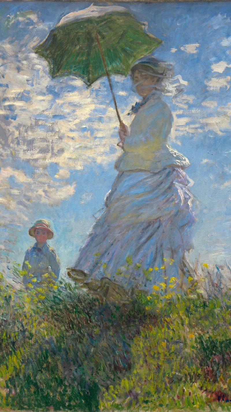 Claude Monet — Woman with a Parasol – Madame Monet and Her Son