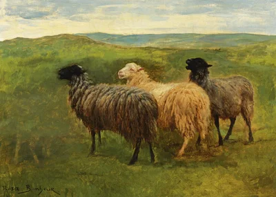 Three Sheep in a Landscape