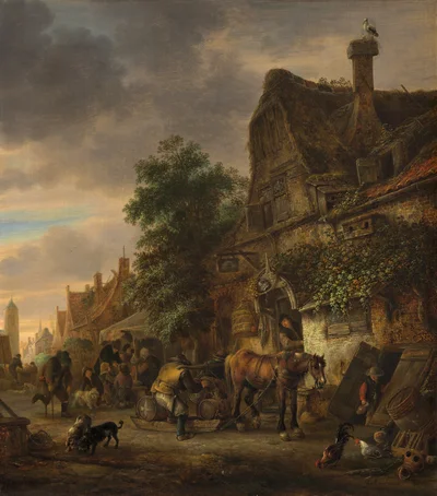 Workmen before an Inn