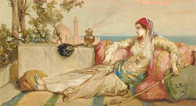 Odalisque on the Terrace at Dusk
