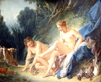 Diana getting out of her bath
