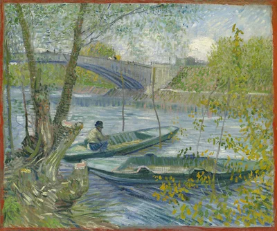 Pesca en primavera, el puente de Clichy (Asnières)