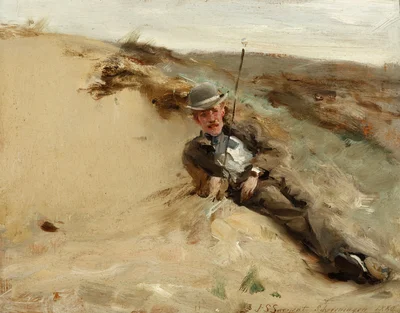 Portrait of Ralph Curtis on the Beach at Scheveningen