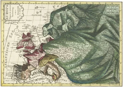 Map of Europe in the shape of a queen