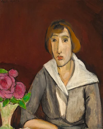 Femme aux roses