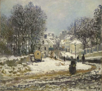 L'Entrée de la Grande Rue à Argenteuil, l'hiver, par Claude Monet