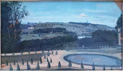 Landscape Study with a Formal Garden and Distant Town