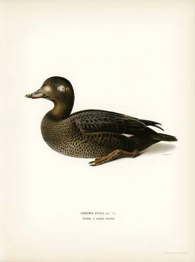 Velvet Scoter (Oidemia fusca), Second Winter Plumage