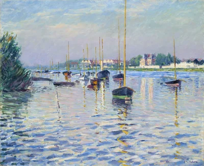 Boats moored on the Seine at Argenteuil