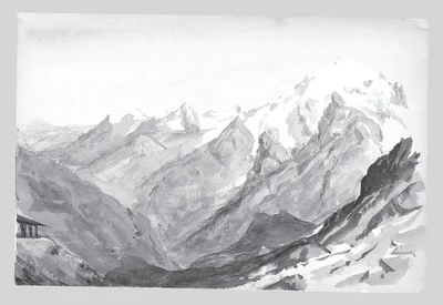 Ortler Spitz from Summit of Stelvio Pass (from Switzerland 1869 Sketchbook)