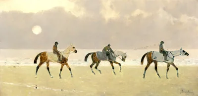 Reiter am Strand von Dieppe