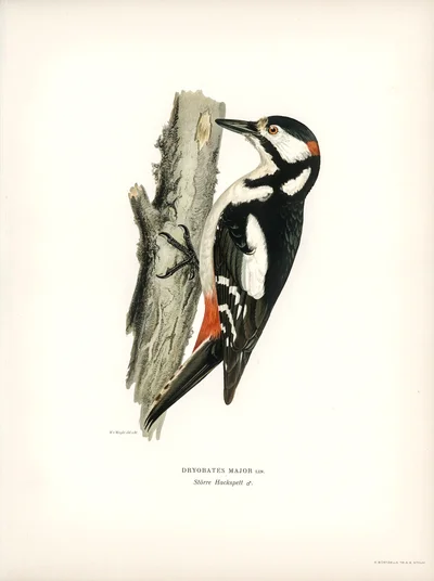 Great Spotted Woodpecker (Dryobates major)