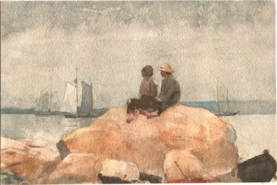 Two Boys Watching Schooners