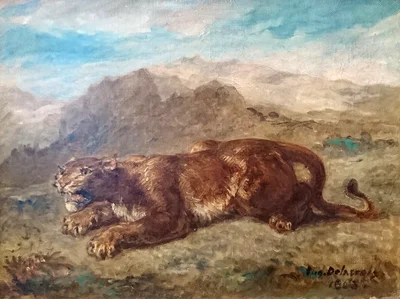 Lioness Ready to Spring