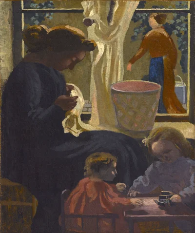 Intimacy (Woman Mending by the Window)