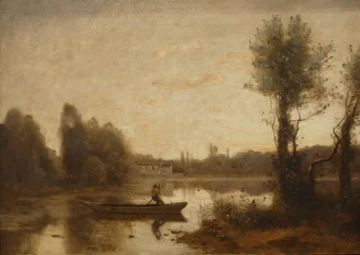 Ville-d'Avray. Boatman on the Pond