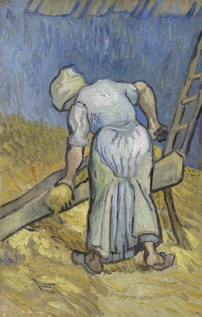 Peasant Woman Bruising Flax (after Millet)