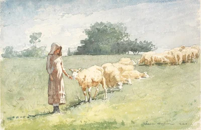 Niña y oveja