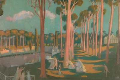 Klassische Landschaft mit Figuren