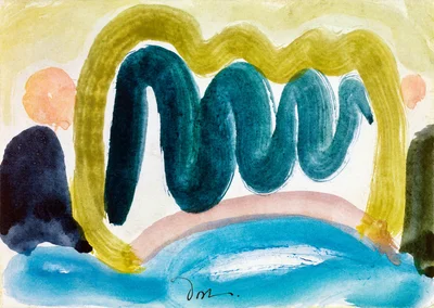 Abstract Composition with Wavy Lines