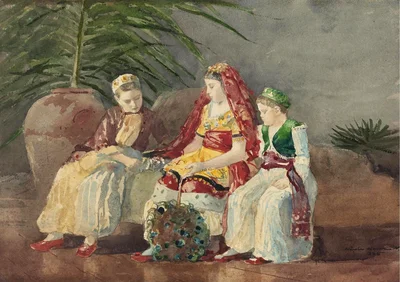 Children Under a Palm