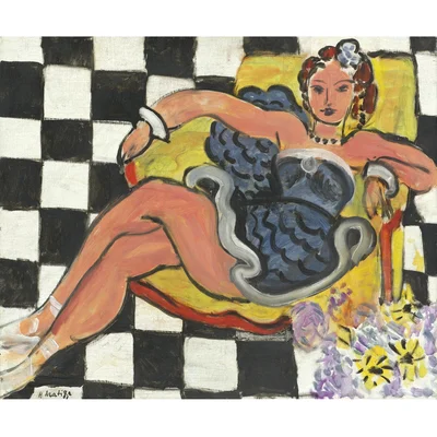 Dancer in the Armchair, Checkerboard Floor