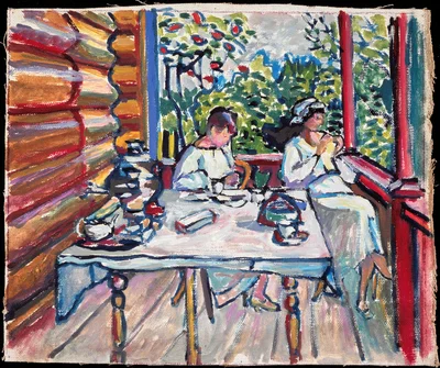 Akhtyrka. Nina et Tatiana in the veranda