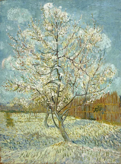 The pink peach tree