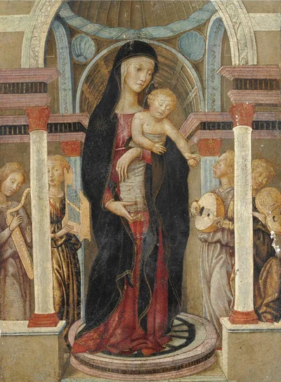 Madonna with Child and Two Musician Angels