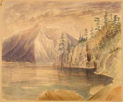 Head Kellispelm Lake--near head of lake looking South. (Sienitic Cliffs)