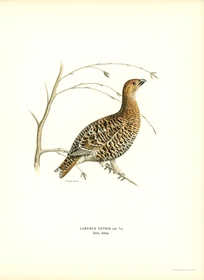 Black Grouse (Lyrurus tetrix), hen