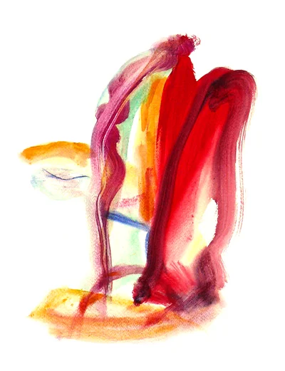 Abstract gouache painting 'Secret Gates'
