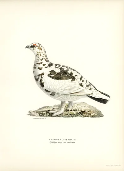 Rock Ptarmigan (Lagopus Mutus), Male in Late Autumn