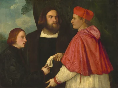 Girolamo and Cardinal Marco Corner Investing Marco, Abbot of Carrara, with His Benefice