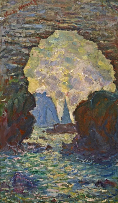 Claude Monet - L'aiguille d'Étretat vue à travers la porte d'Amont