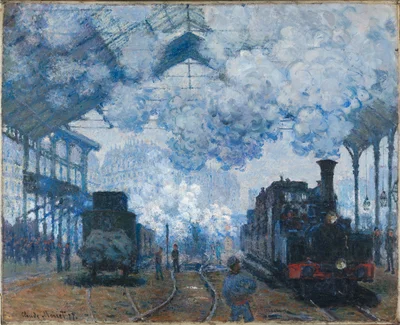 Claude Monet - The Gare Saint-Lazare; Arrival of a Train - 1877