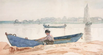 Boy with blue dory