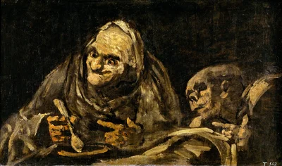 Deux vieux mangeant de la soupe