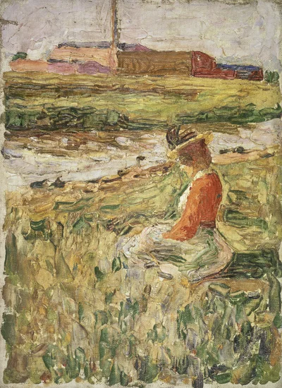 Lady Sitting on the Grass
