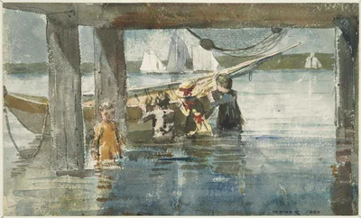 Children Playing under a Gloucester Wharf