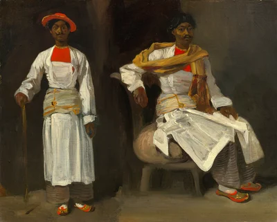 Two Studies of an Indian from Calcutta, Seated and Standing