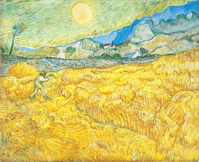 Wheat Field behind Saint-Paul 's Hospital with a Reaper