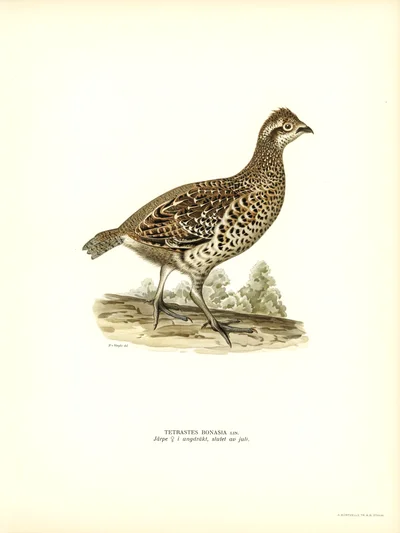 Hazel Grouse (Tetrastes Bonasia) Female in Juvenile Plumage, End of July
