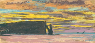 Aiguille y Porte d’Aval, Étretat, atardecer