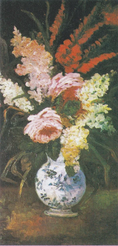 Vase with Gladioli and Lilac