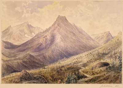 Looking W. toward summit Kishenehn Pass left hand peak bears S. 10. W
