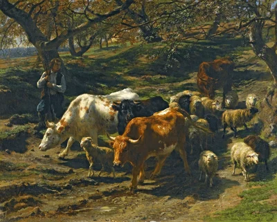 A shepherd with his flock